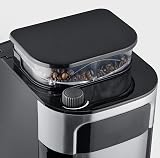 SEVERIN Cafetière avec broyeur intégré 1 000 W, Machine à café programmable avec minuteur, Cafetière filtre avec verseuse isotherme d'une contenance de 8 tasses, Noir/Inox, KA 4814 - 5