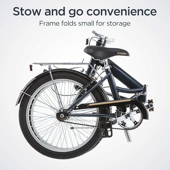 Amazon.com: Schwinn 14 bicicleta plegable, 20 pulgadas/tamaño mediano,  Gris. : Deportes y Actividades al Aire Libre