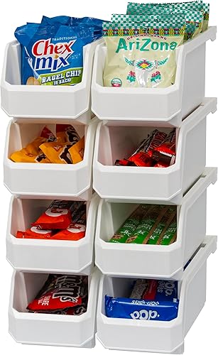 Contenedores de plástico para organización y almacenamiento para armario, cocina, oficina, garaje u organización de despensa, contenedores