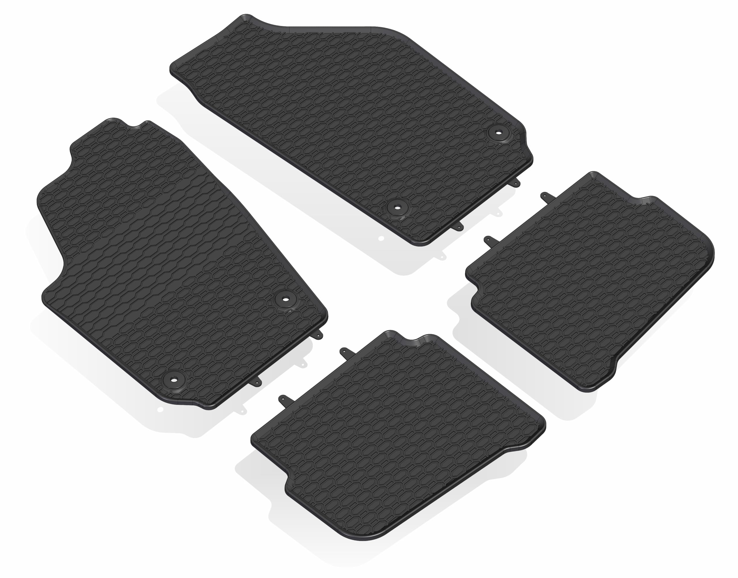 GEYER & HOSAJA Alfombrillas de Goma para Coche 910/4C Compatible con Seat Cordoba II (2002-2009), Seat Ibiza III (2002-2008), Skoda Fabia I (1999-2008), VW Fox (2005-2010) y VW Polo IV (2001-2009)