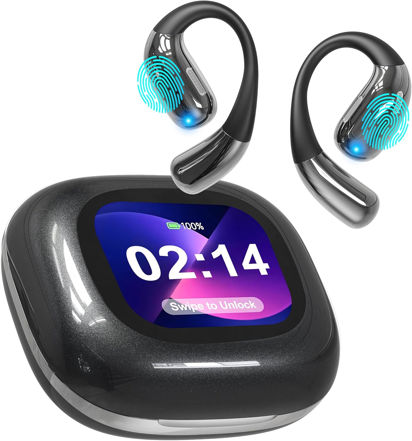 AI Translation Earbuds, Wireless Earbuds, Real-Time Language Translator Earbuds with Full-Color LCD Touchscreen, 144 Languages, Earbud & in-Ear Headphones, Translating Earbuds for Business, Learning