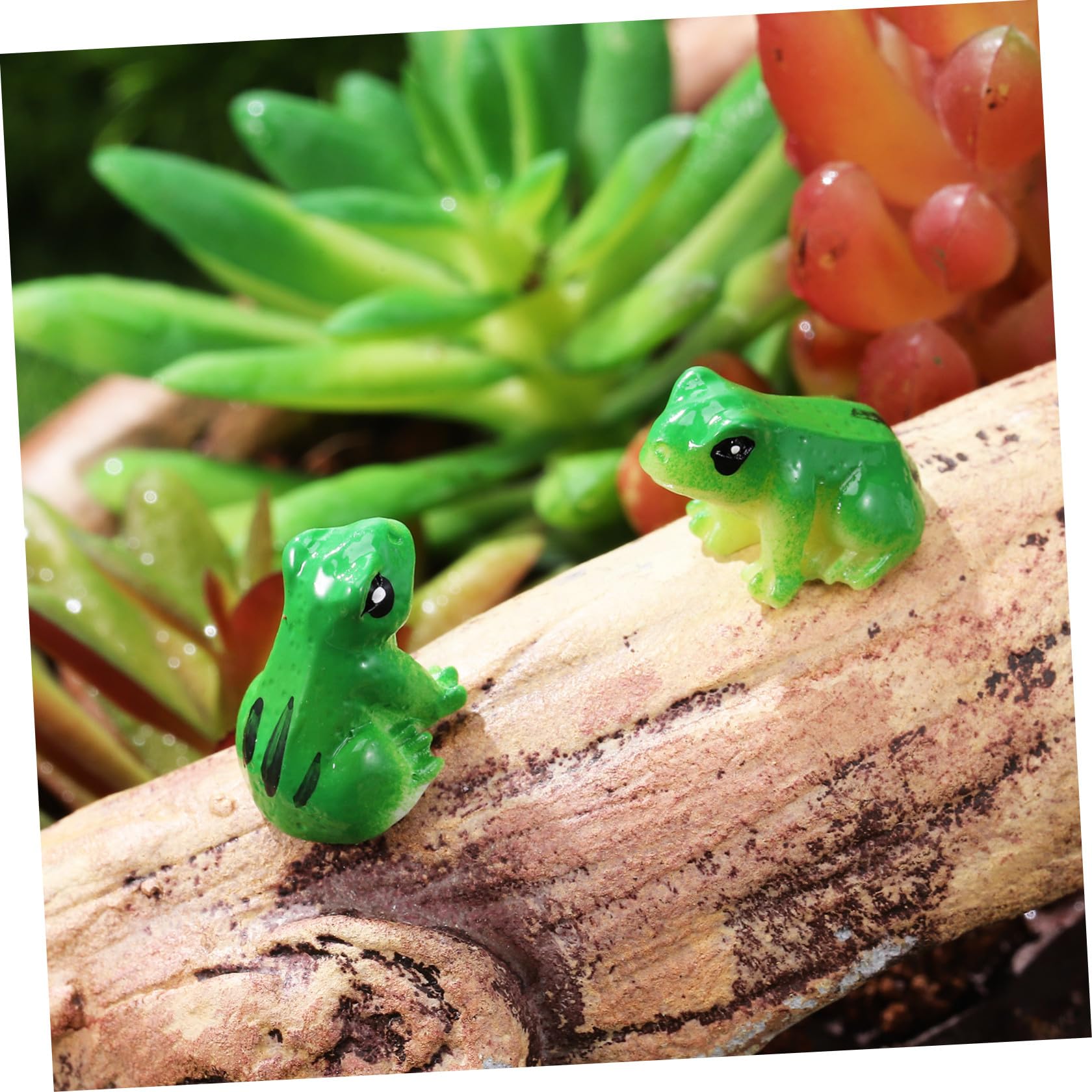 Kichvoe 120 Pezzi Statuette di Rane in Resina Verde, Decorazioni da Giardino Resistenti e Adorabili per Paesaggi e Auto