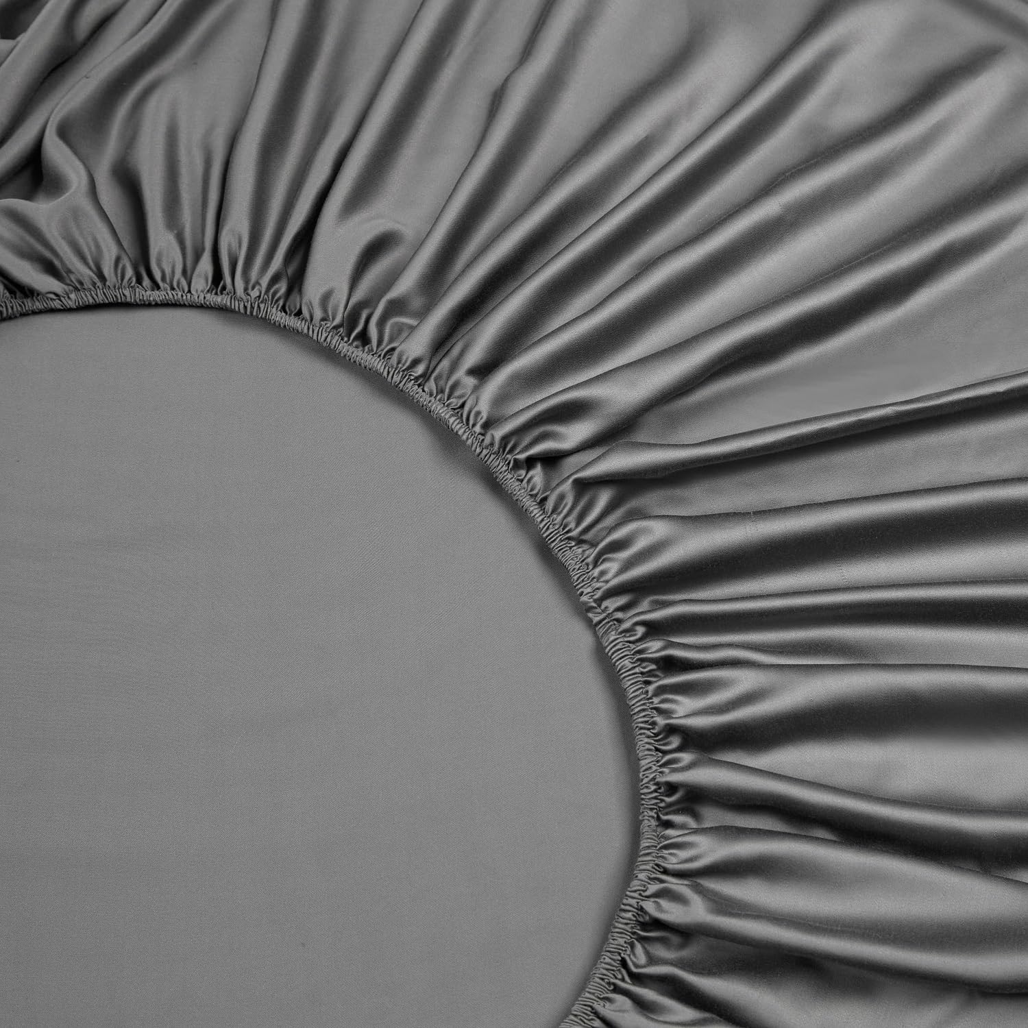 Sábana bajera ajustable de bambú 160x200 cm, color gris oscuro, 100% bambú, sábana bajera fresca y transpirable, 160 x 200 para colchones altos hasta 25-30 cm