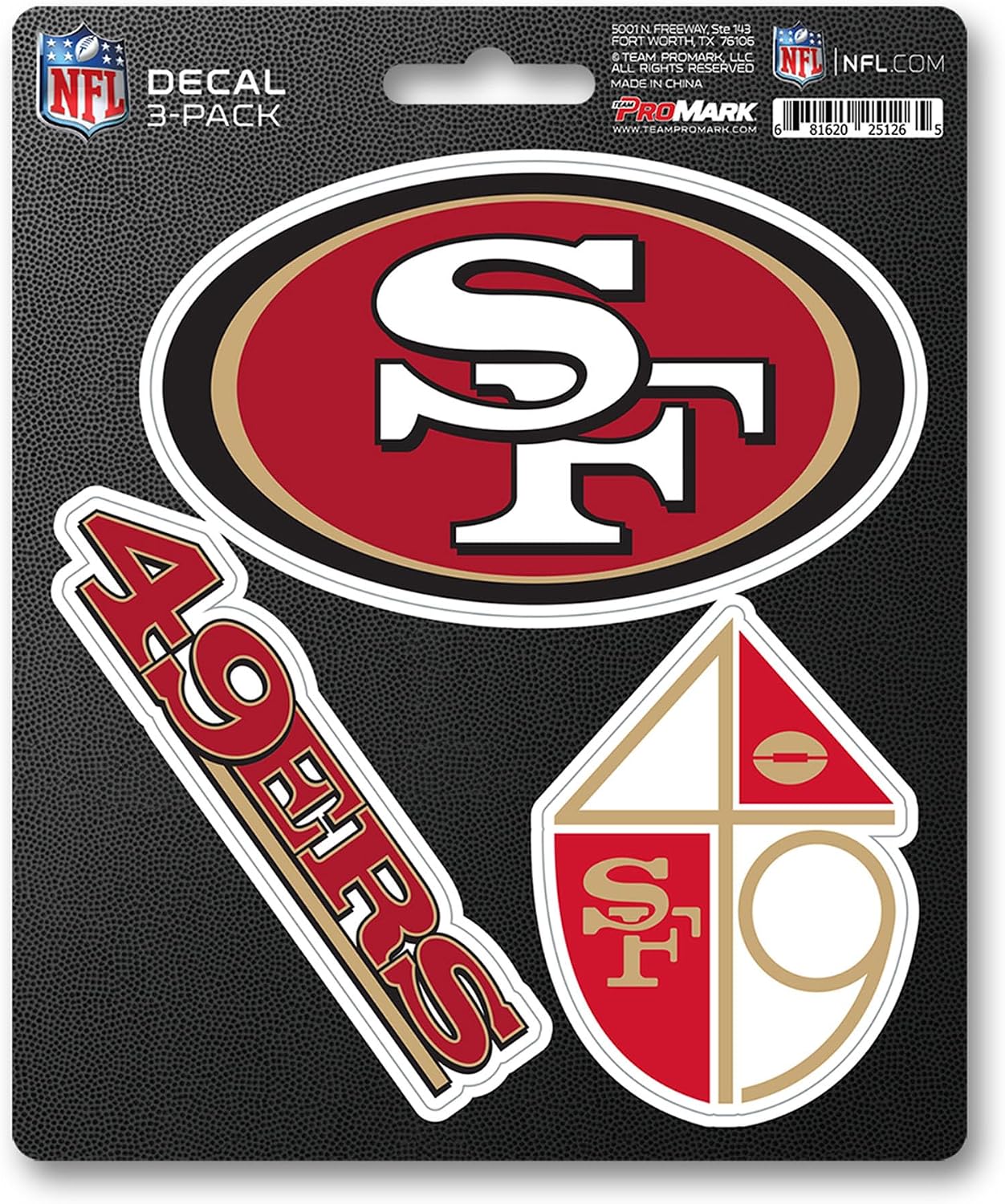 FANMATS 60969 San Francisco 49ers 3 Piece Decal Sticker Set