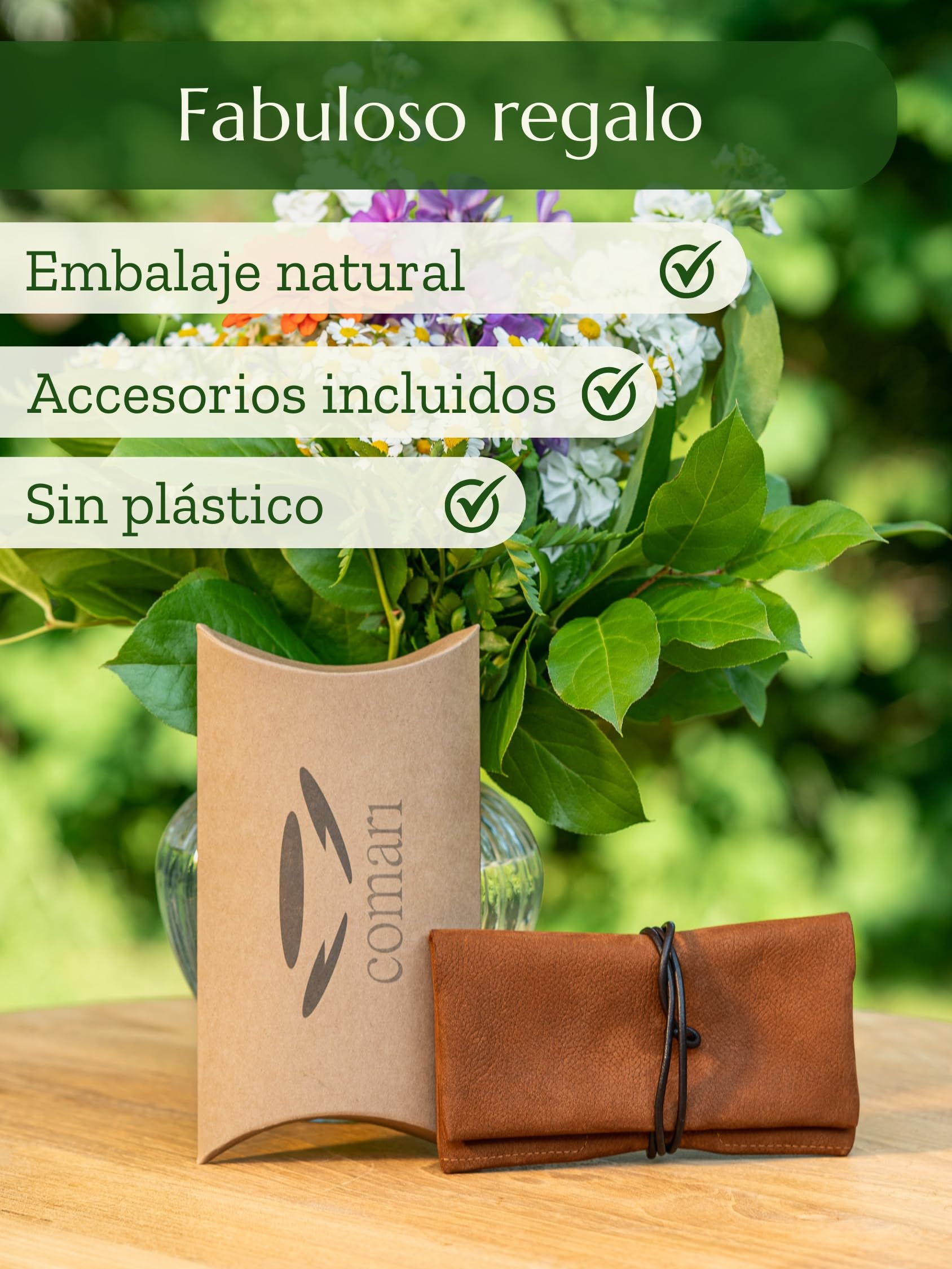 Premium Pitillera Tabaco de Liar Cuero Ante, Papel y Filtros