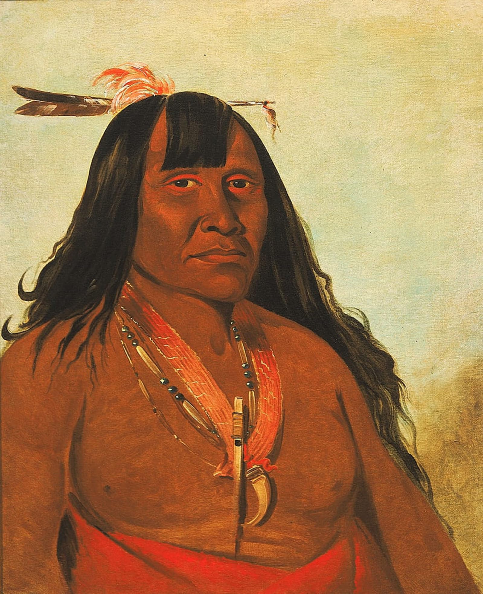ARTXLXXBN Famous Painting Art Wall Decor Abstract Art Picture New Fire a Band Chief by George Catlin Animal Pictures for Home Decor 60x90cm