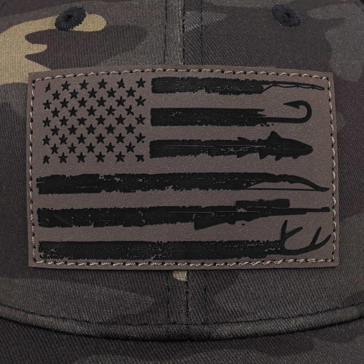 Hunting Fishing Gifts for Men, American Hunting Fishing Flag Trucker Hats, Men's Hat Gifts for Dad Husband Grandpa - Image 4