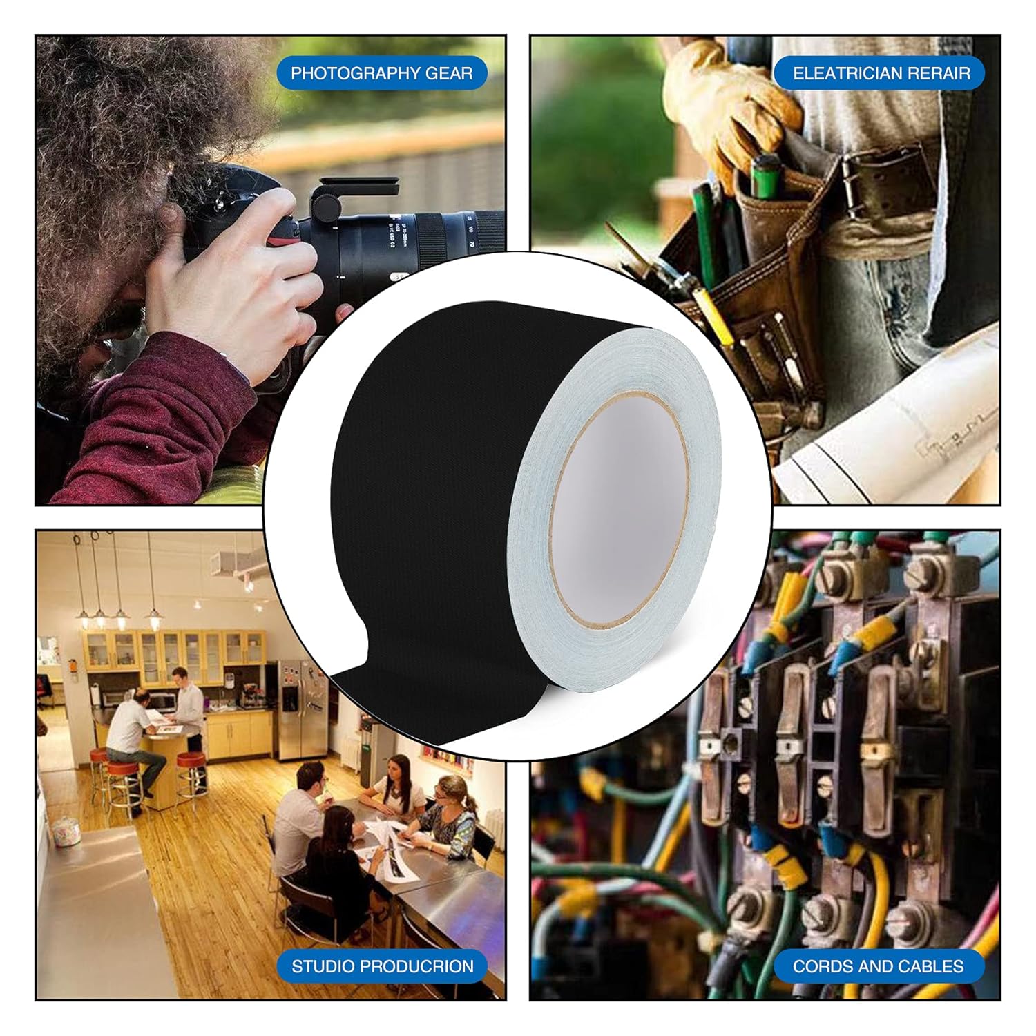 Premium Grade Gaffers Tape 1in 2in 3in Multi Color Options Non-Reflective Gaff Tape Gaffer Tape Photography Main Stage Better Than : Industrial & Scientific