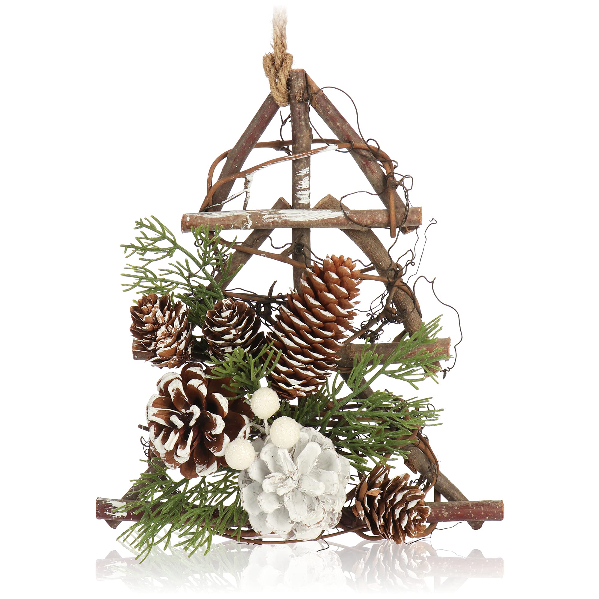 com-four® Árbol Colgante para decoración navideña - Colgador para árbol de Navidad - Decoración de habitación de Invierno Hecha a Mano - Decoración Colgante para Ventanas y Puertas (1 Pieza - árbol)