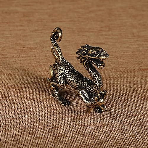 Miniatura 4 de LOTONJT Estatua de latón macizo, cuatro guardián celestial, dios, animal, Feng Shui, riqueza, estatua de metal, talismán de metal, escultura de