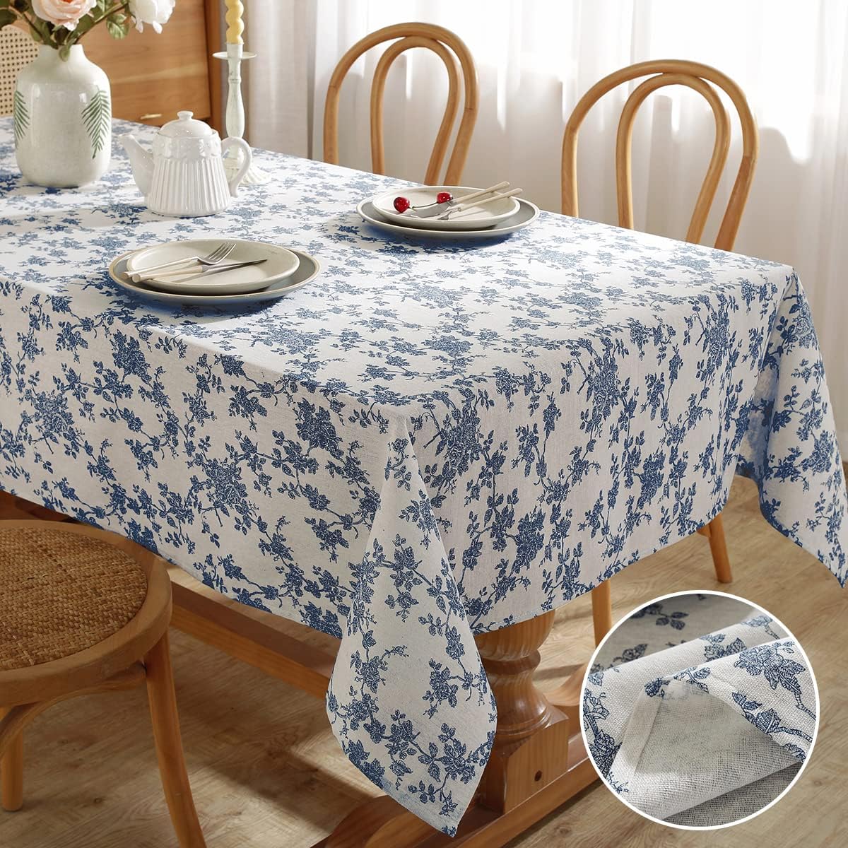 SASTYBALE Pastoral Cotton Linen Tablecloth Rectangle