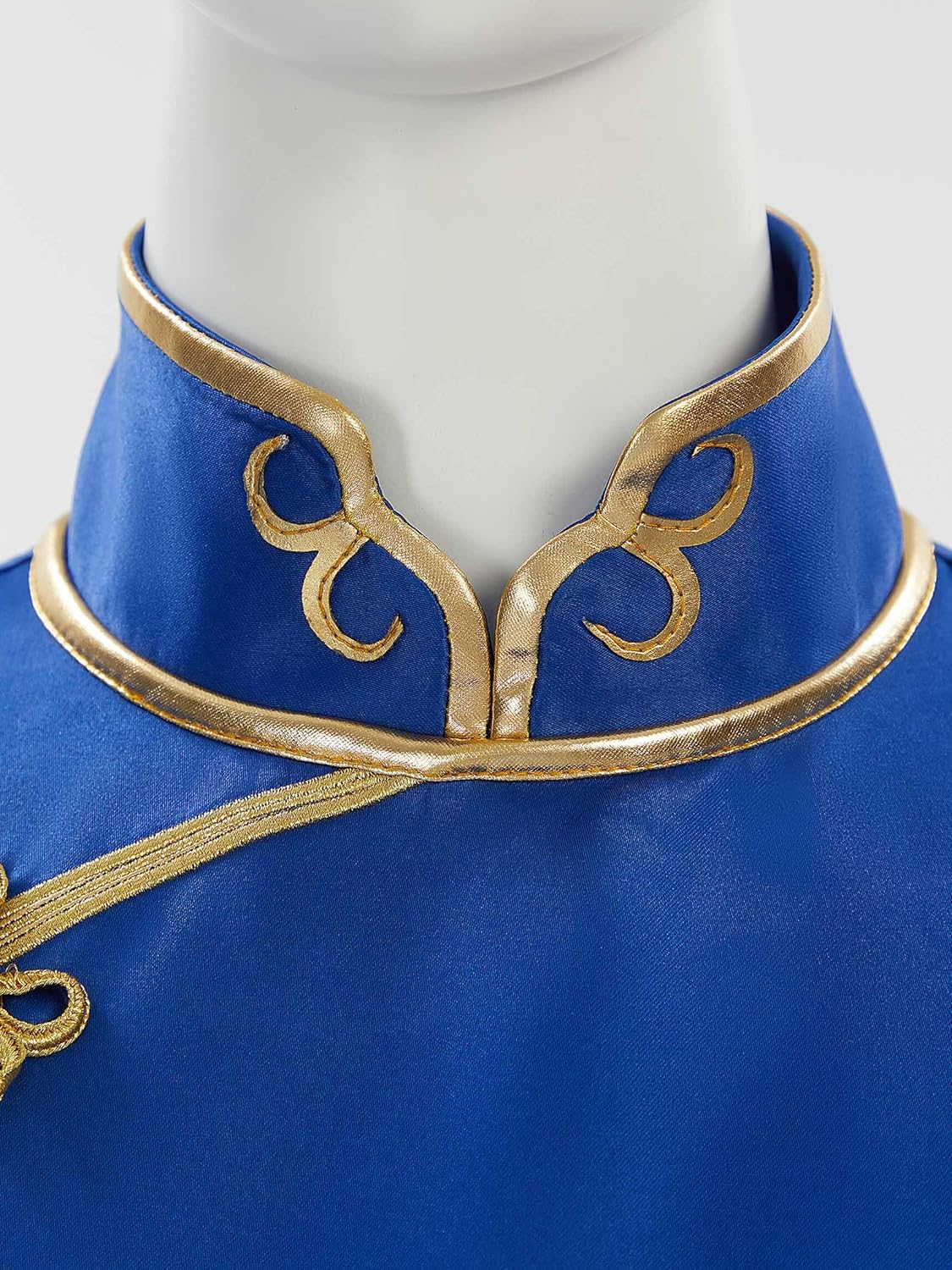 Micotaku Street Fighter Officially Licensed Deluxe Classic Chun Li Slim Fit Blue Women's Cosplay Costume Leotard and Skirt - Image 5