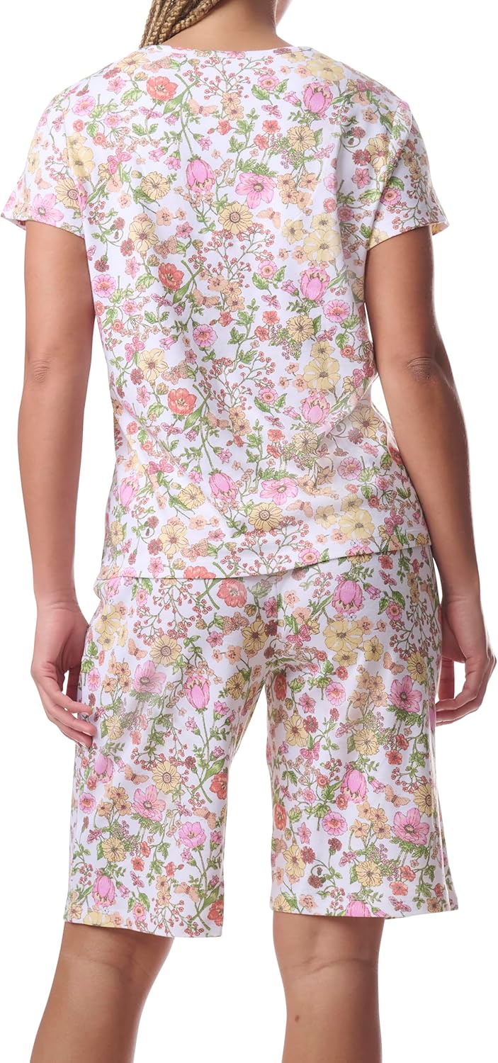 Karen Neuburger womens Short-sleeve Tee and Bermuda Short Pajama Set - Image 3