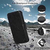 Vista 5 de VANAVAGY Magsafe - Funda tipo cartera compatible con iPhone 13 Mini para carga inalámbrica, de piel sintética, con correa para la muñeca, bloqueo