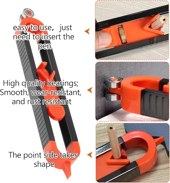 4PCS Scribing Tool Adjustable Contour Gauge MultifunctionProfile Gauge Tool Ensure Accuracy for Home Improvement and Professional Workers for Lnstall Tile Lay Laminate Cut Carpet Check Dimensions - 3