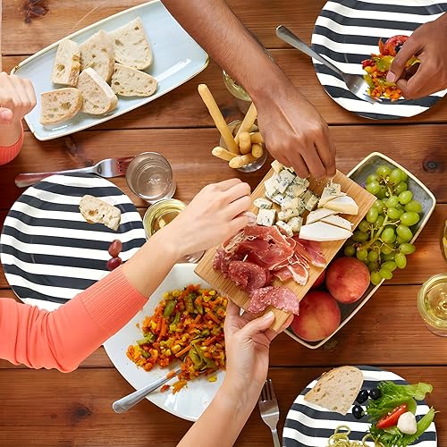 Miniatura 6 de Dulousia Suministros para fiesta de Halloween 54 piezas de vajilla espeluznante de esqueleto de calavera, platos desechables de papel, platos de