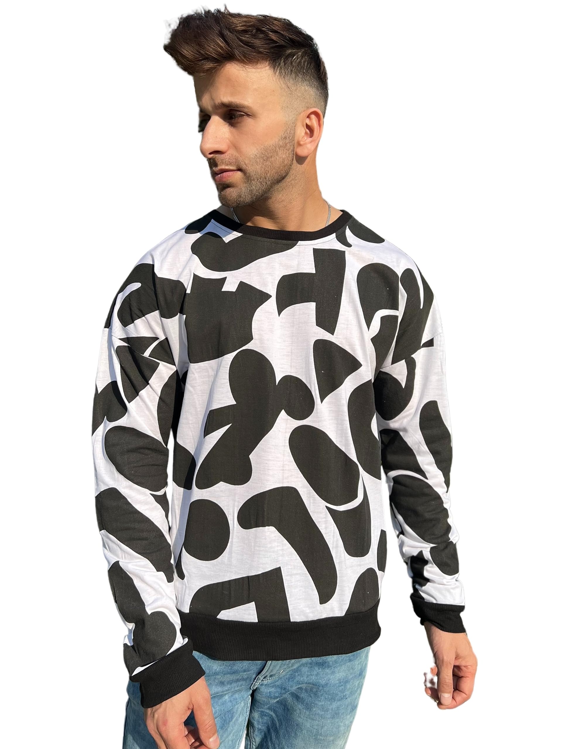 GRITSTONESMen Full Sleeve Cotton Blend T-Shirt