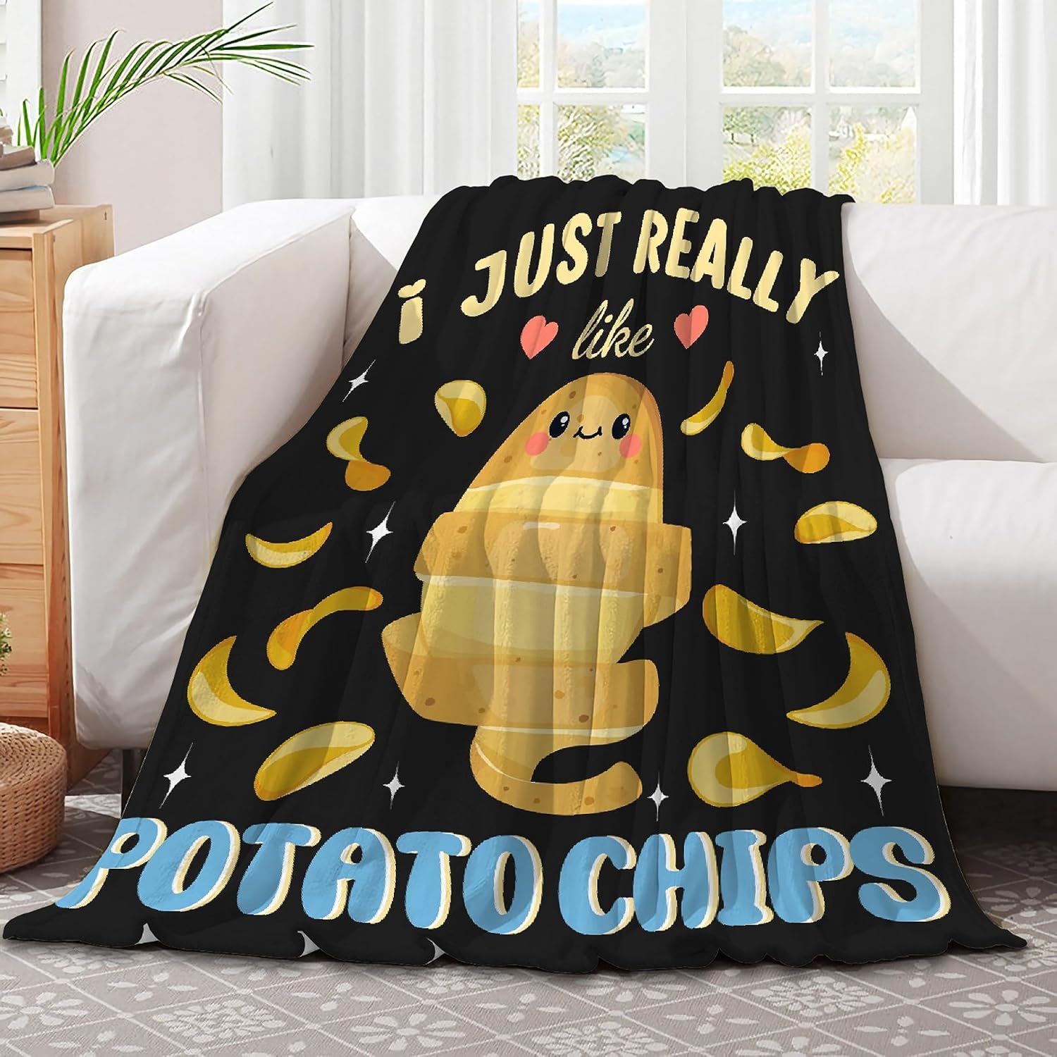 I Just Really Like Potato Chips Blanket Food Potato Blanket