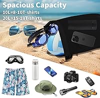 Vista 2 de Bolsa seca impermeable, mochila seca enrollable de 10 L, PVC 500D IPX8, bolsa seca flotante para senderismo, kayak, camping