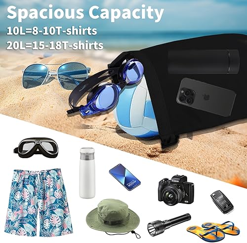 Miniatura 2 de Bolsa seca impermeable, mochila seca enrollable de 10 L, PVC 500D IPX8, bolsa seca flotante para senderismo, kayak, camping