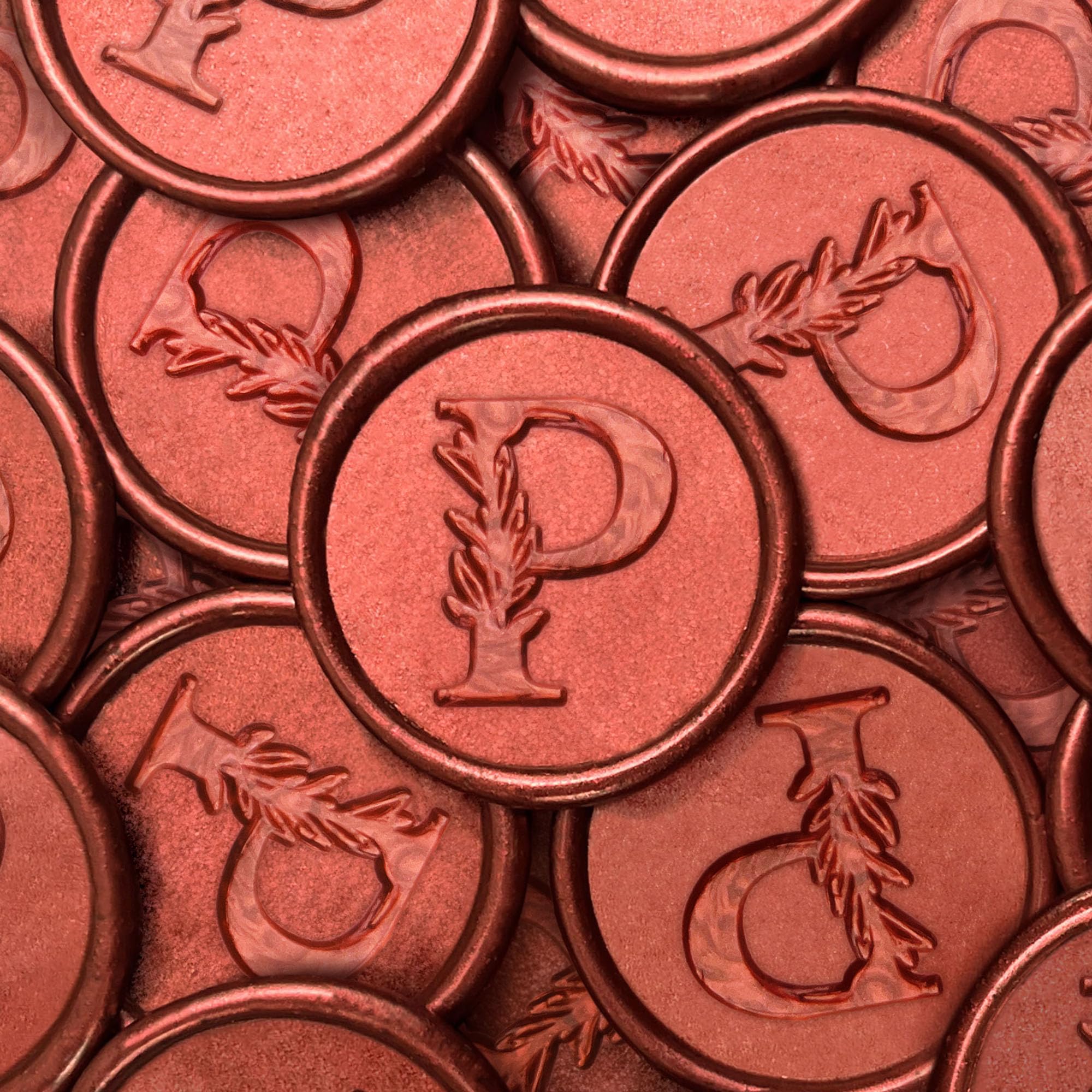 50Pcs Red Wax Seal Stickers Handmade Vintage Botanical Leaves Adhesive Letter Wax Stickers for Wedding Party Invitations, Envelope, Gift Wrap,