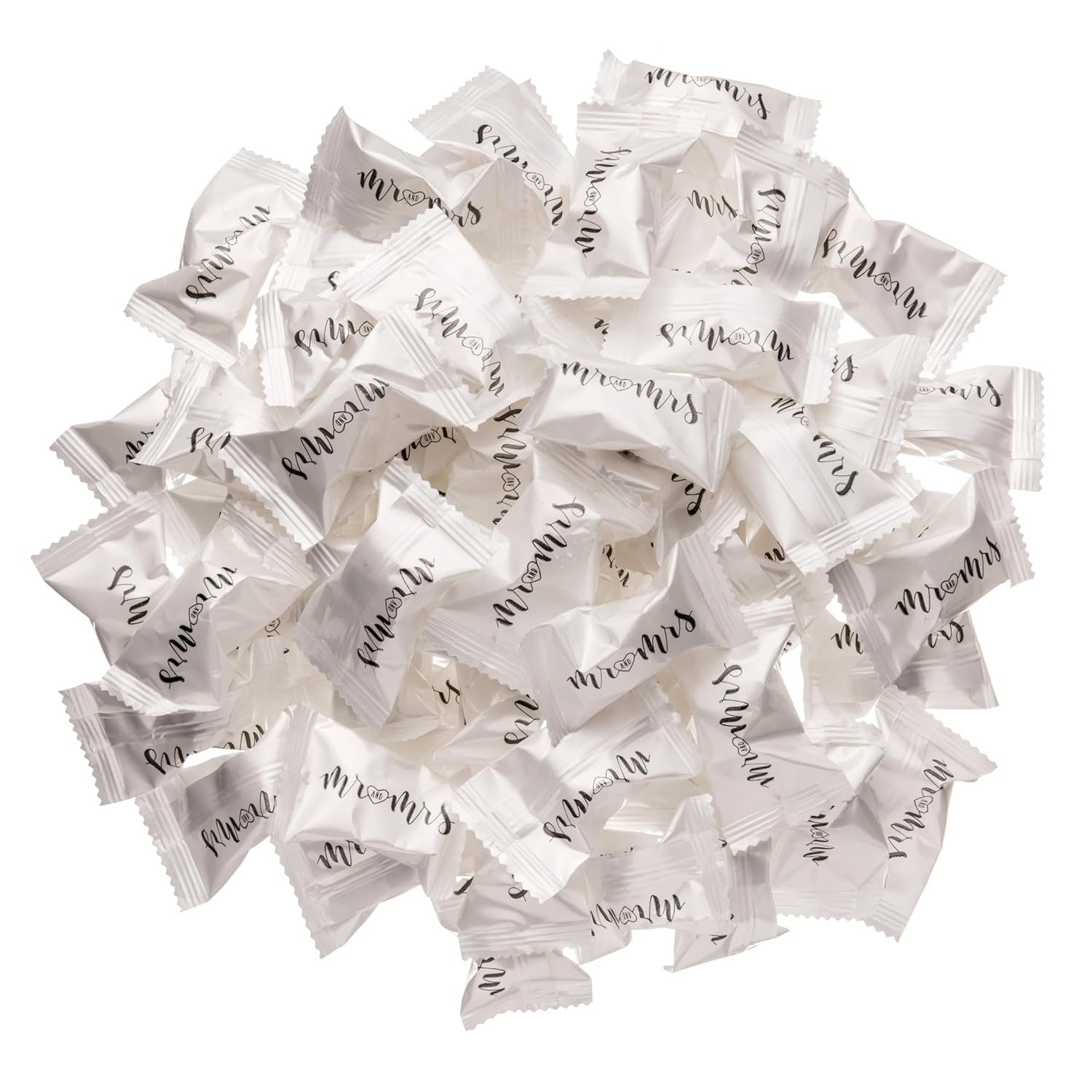 Candy Envy - Modern Mr. and Mrs. Buttermints - 10 Bags Casepack with Approximately 100 Mint Per Bag - Wedding Favors