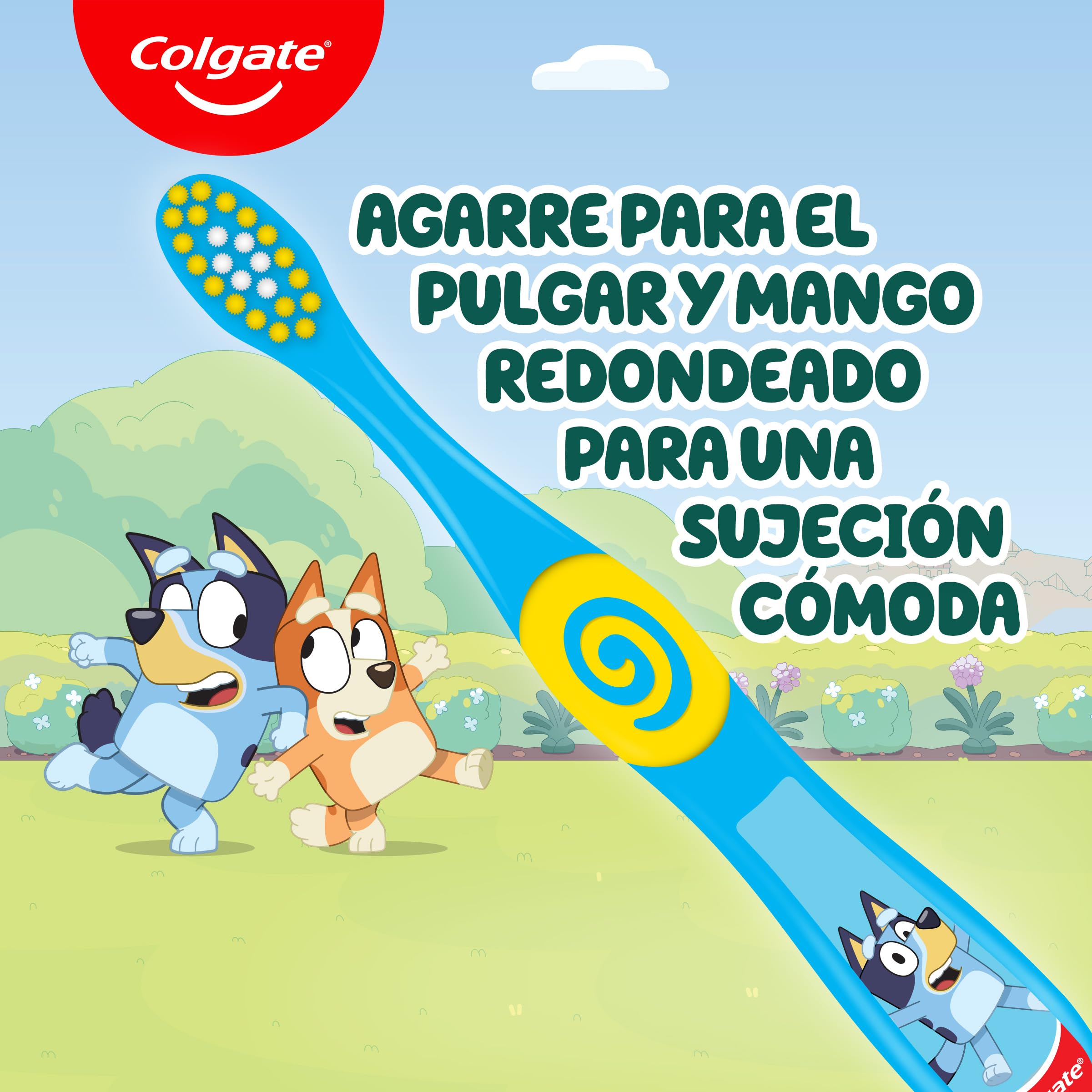 Colgate Pack 12 x 2 Cepillos de dientes Kids Bluey 2-5 años, cepillo de dientes infantil, cabezal pequeño, filamentos extra suaves para una limpieza delicada, mango redondo para un agarre cómodo
