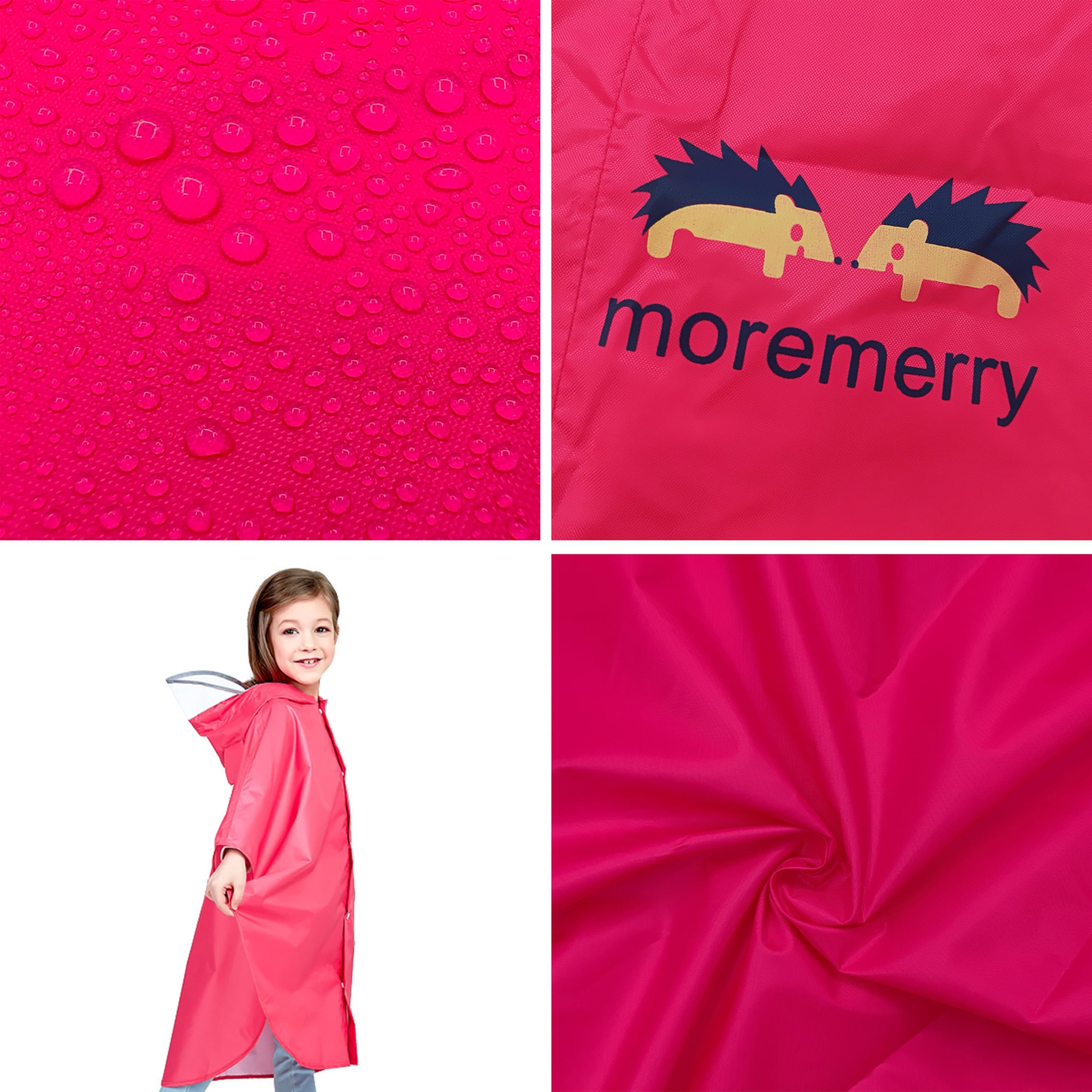 Chubasquero Niño Niña Poncho Impermeable Capa de Lluvia Niño Plegable Portátil con Bolsa Poncho Infantil Lluvia Chubasquero 100% Impermeable y Transpirable para Niños de 75-155 cm
