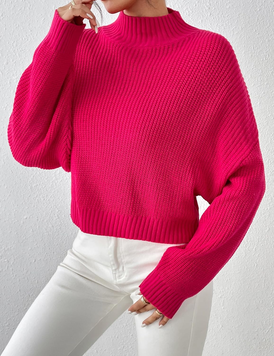 Womens Cute Lightweight Turtleneck Ultra Cropped Sweaters Spring 2025 Ribbed Knit Crop Thin Pullover Sweater - Image 4