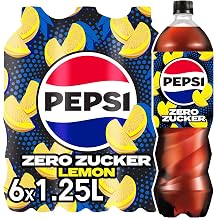 Pepsi Zero Sugar Lemon 6 x 1.25 L - Caffeinated Cola Lemon Flavour