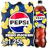 pepsi Zero Sugar Lemon The Sugar-Free Soft Drink from Pepsi without Calories Caffeinated Cola with Lemon Flavour in the Bottle Disposable (6 x 1.25 L) (Packaging Design May Vary)