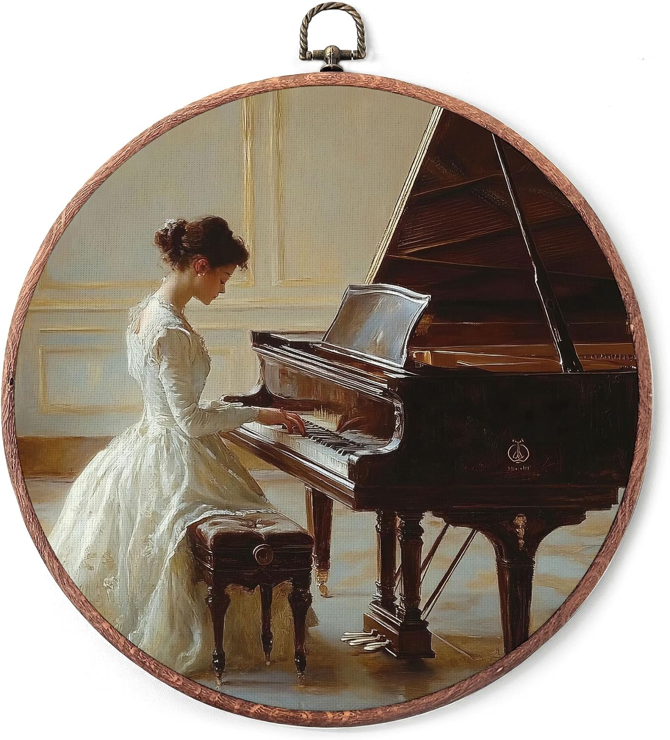 Amazon.com: IDUXIY Elegant Lady Playing Piano Wall Art Decor, Canvas ...