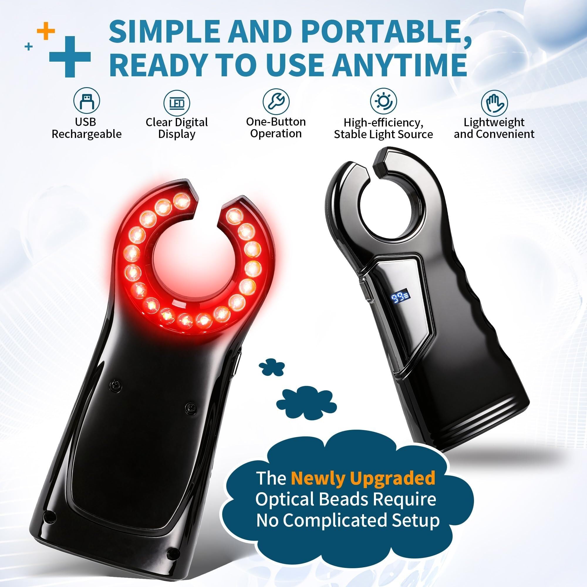 Détecteur de veines pour accès IV et phlébotomie, lumière LED rouge portable pour infirmières, luminosité réglable de 1 à 99, visionneuse de veine rechargeable avec affichage numérique, dispositif de