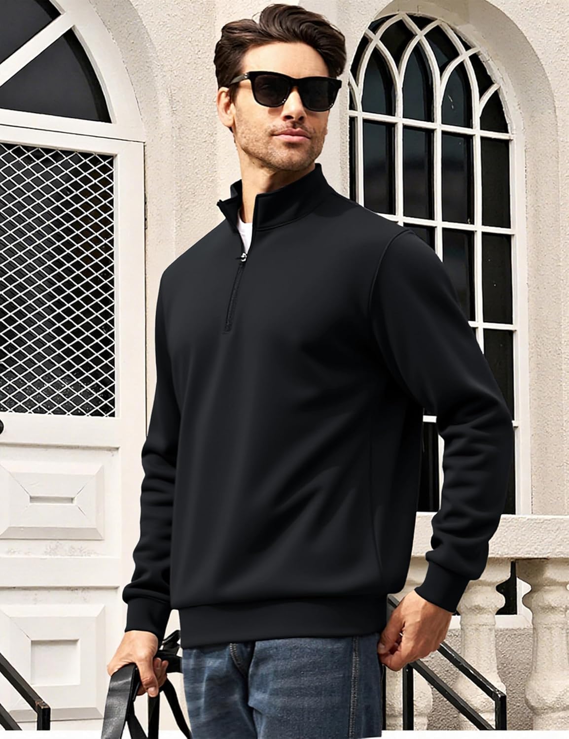 MAGCOMSEN Men's Sherpa Lined Quarter Zip Fleece Heavyweight Pullover Winter Warm Sweatshirts - Image 3