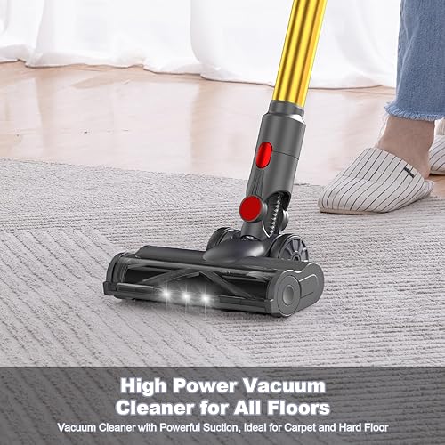 Miniatura 9 de Aspiradora inalámbrica, aspiradoras para el hogar, 50 KPA 500 W, palo de mano, pelo de mascotas, aspiradora de piso de madera dura, batería