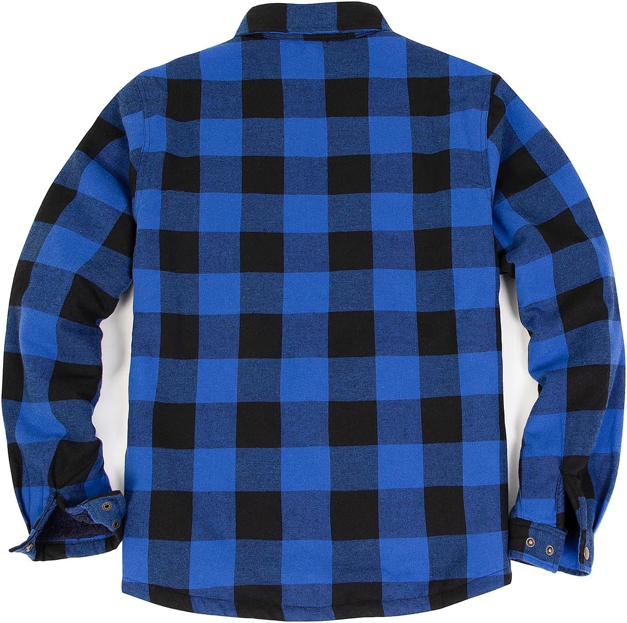 ZENTHACE Men's Sherpa Lined Flannel Shirt Jacket,Long Sleeved Brushed Plaid Flannel Shacket Jackets,Snap Button - Image 6