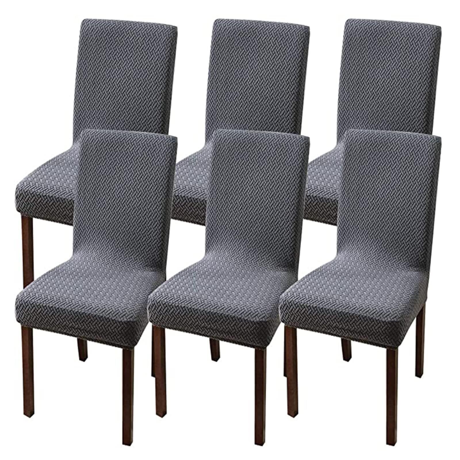 NMVAWIPT Chair Covers, Stretch For Dining Chairs, Removable Washable Slipcovers, Universal For Home Ceremony Wedding Party(#4,6pcs)