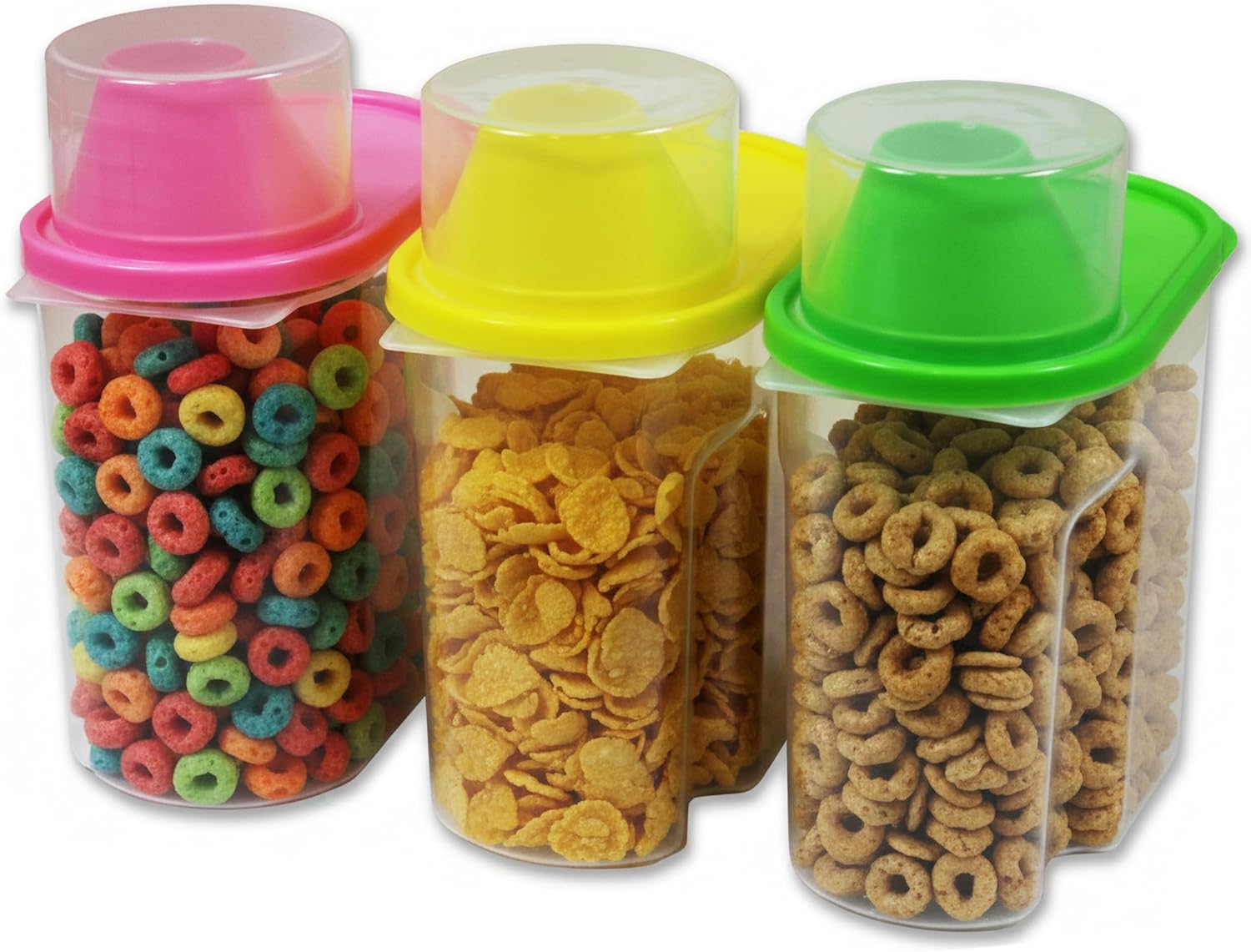 Set of 3 Airtight Food Storage Containers with Spouts – 1.9L