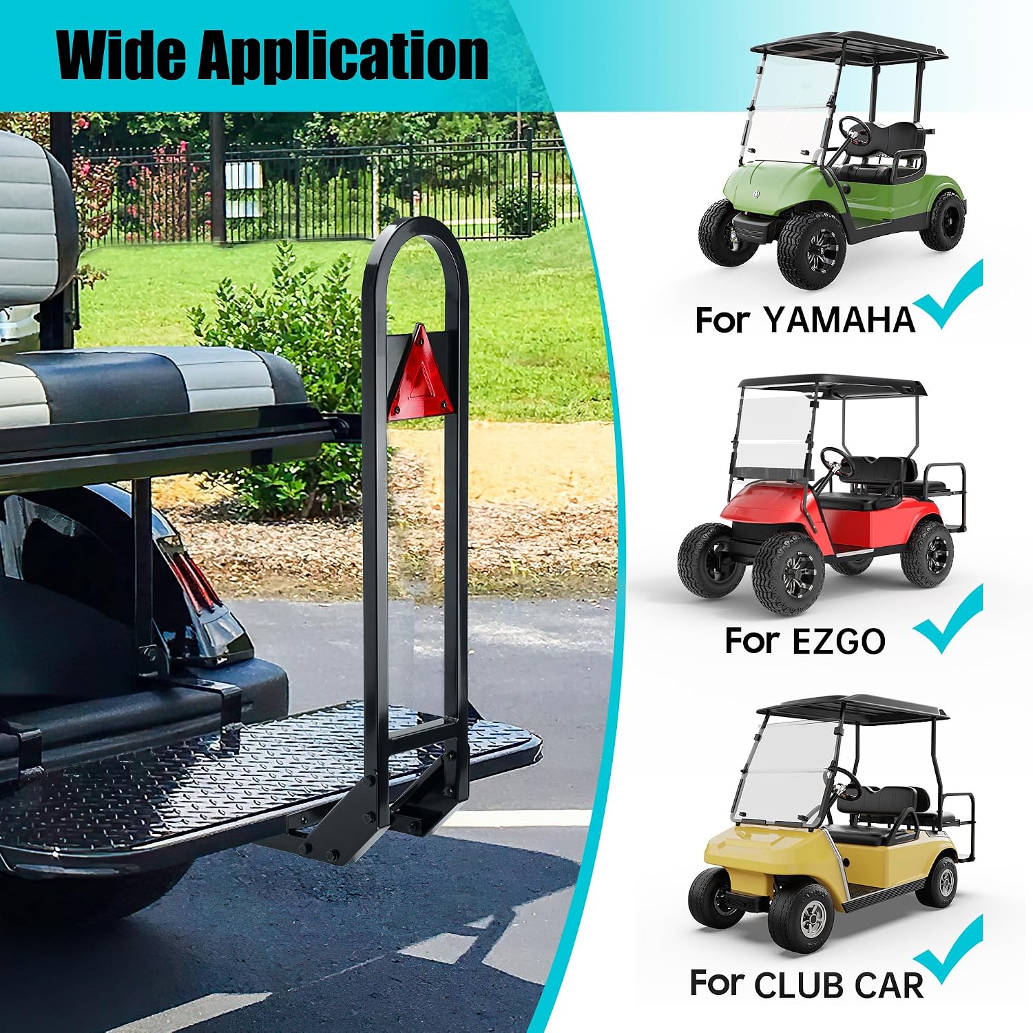 10L0L Golf Cart Rear Seat Grab Bar Universal for Yamaha EZGO Club Car image 5