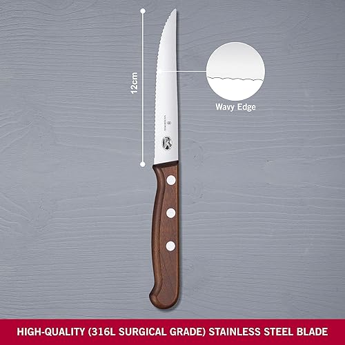 Miniatura 7 de Victorinox Juego de cuchillos para carne de madera de 4.7 pulgadas, borde recto (2 piezas)