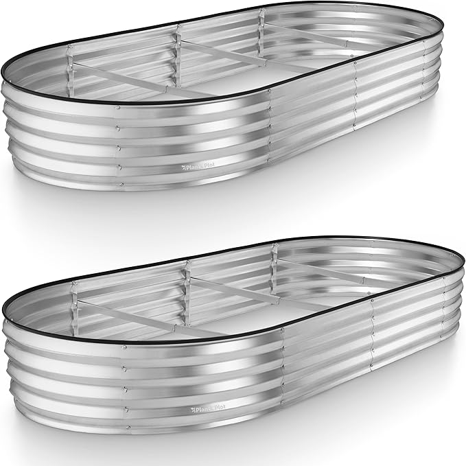 Galvanized Raised Garden Beds Outdoor // 8×4×1 ft (2Pack) Planter