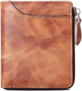 YLLHK Vintage Geldbörse Herren, Hohe Kapazität Portemonnaie 9 Kartenfächer1 ID-Fächer 1Seitentasche 2 GroßE Zwischenschich...