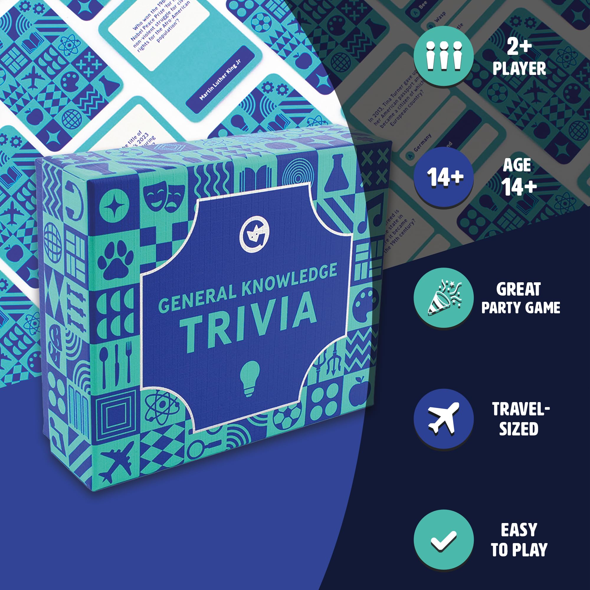 Ginger Fox Ultimate General Knowledge Quiz gioco di carte per bambini dai 14 anni in su domande divertenti ed educative per gli appassionati di quiz, ideale per serate di gioco in famiglia e feste