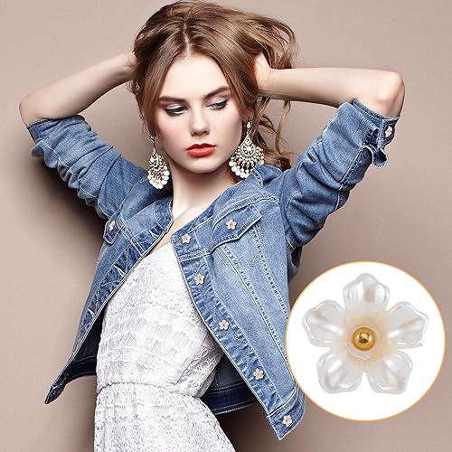 Miniatura 3 de ANCIRS Paquete de 100 botones de costura en forma de flor de resina de 0.512 in para manualidades, ropa y proyectos de bricolaje, decoración de