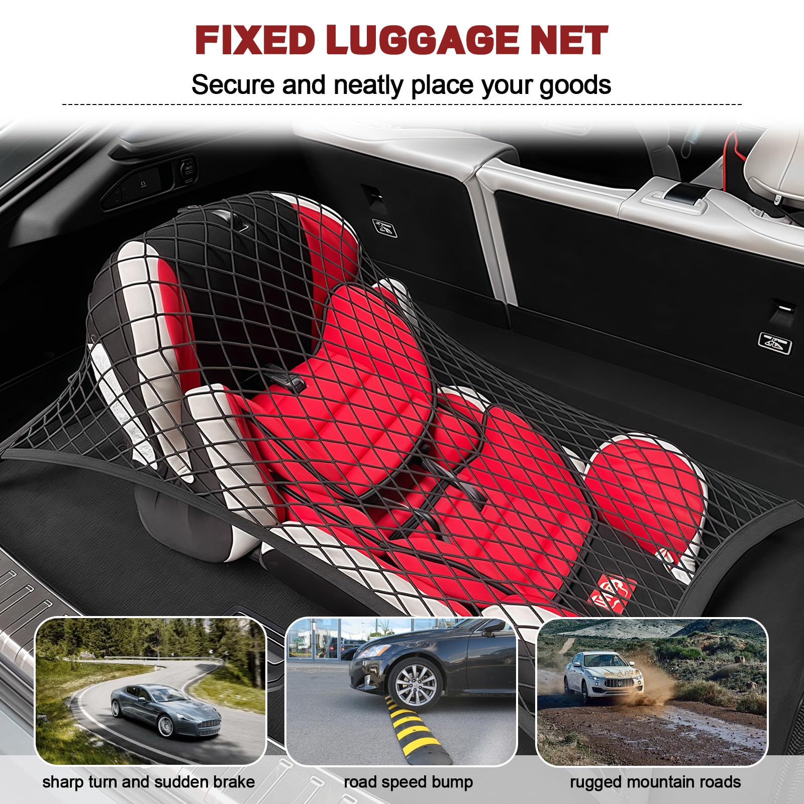 Red De Maletero 1370 X 460 Mm,VEVOR Red De Carga Robusta Con 4 Correas Telescopicas Ajustables Extensible Para Pick Up Remolque Jeep Vevor 93994990