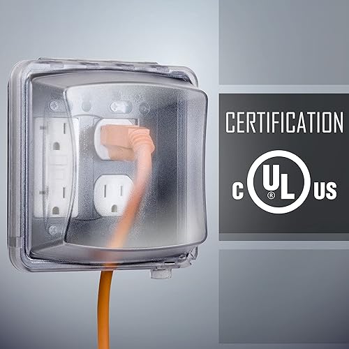 Miniatura 5 de Protector impermeable para tomacorriente exterior, 2 23 pulgadas de profundidad de Taymac., MM2410C