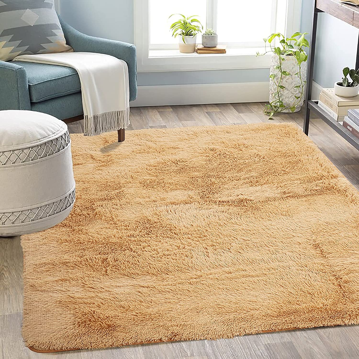Tapis de luxe super doux kaki 120x200 pour intérieur chic