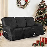 Vista 81 de Fundas para sillas reclinables con aspecto de cuero, funda elástica de 4 piezas, funda suave para silla reclinable, protector de muebles lavable