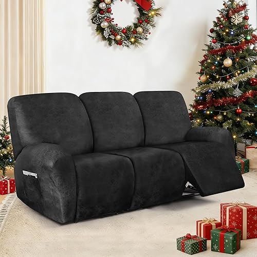 Miniatura 81 de Fundas para sillas reclinables con aspecto de cuero, funda elástica de 4 piezas, funda suave para silla reclinable, protector de muebles lavable