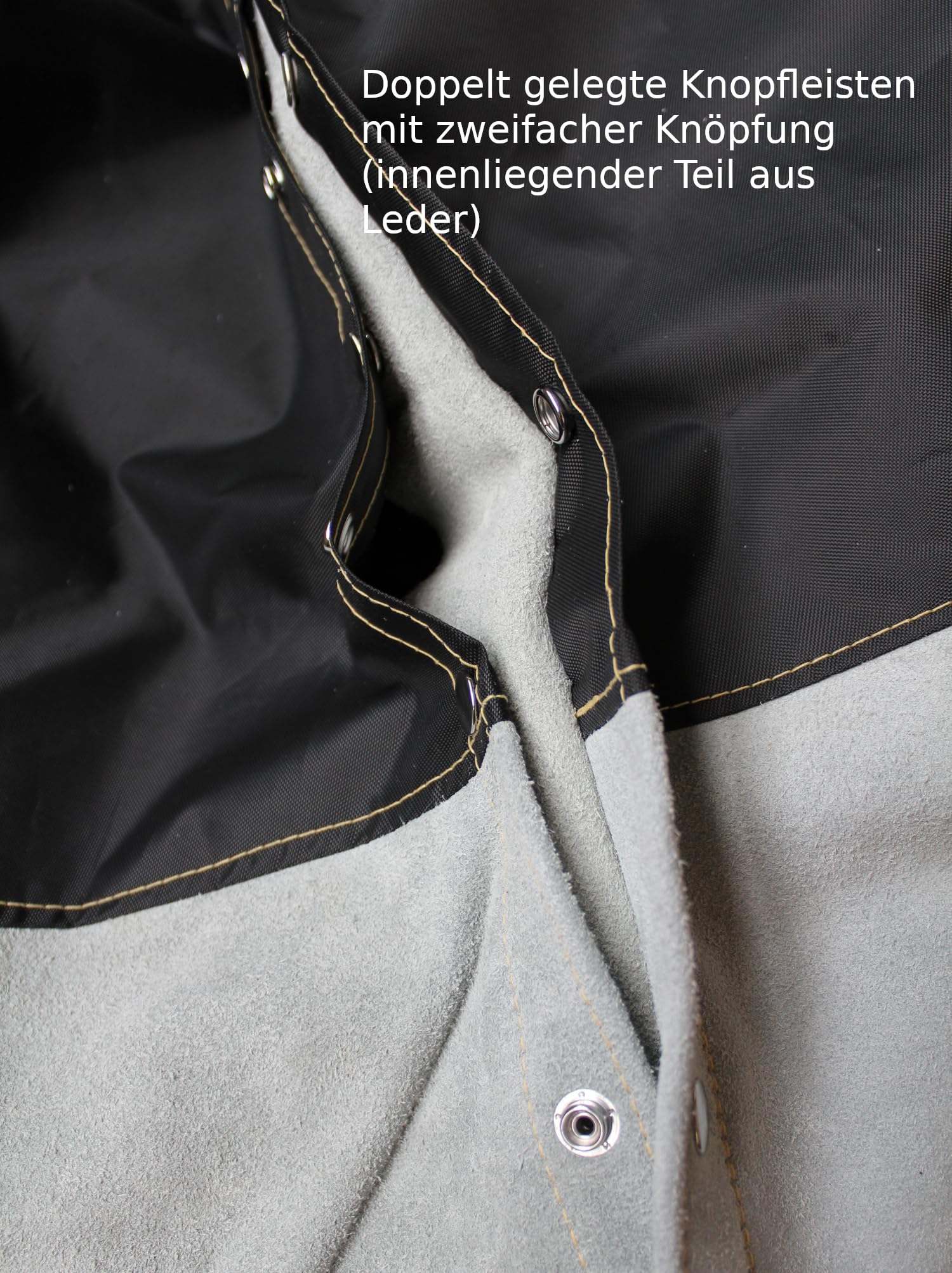 Sabbiatura: Tuta da sabbiatrice ottimale, tuta protettiva - nel complesso in una combinazione ben congegnata di vera pelle particolarmente resistente e tessuto tecnico speciale - Made in Germany
